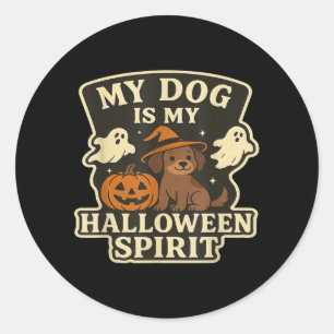 Mijn hond is mijn Halloween-geest _ Grappige honde Ronde Sticker