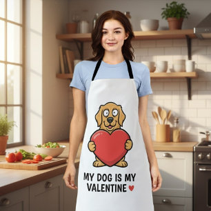 Mijn hond is mijn Valentijn Leuke Unisex Hond Li Schort