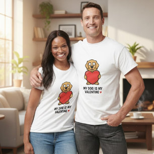 Mijn hond is mijn Valentijn Leuke Unisex Hond Li T-shirt