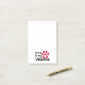 Mijn hond is mijn valentijn post-it® notes (Op bureau)