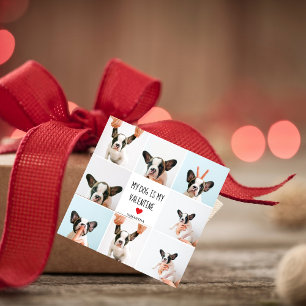 Mijn hond is mijn Valentijn   Twee foto's van hond Bedankjes Labels