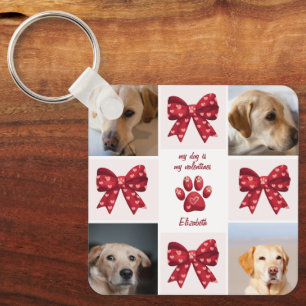 Mijn hond is mijn Valentijnse boog 4 foto's Sleutelhanger