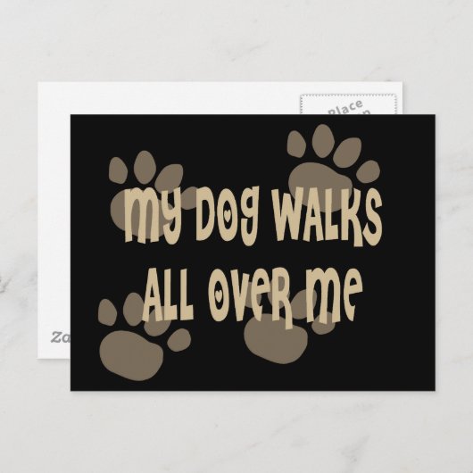 Mijn hond loopt over me heen briefkaart (Voorkant / Achterkant)