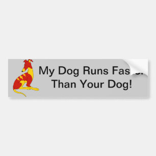 MIJN HOND RENT HARDER DAN JOUW HOND - STICKER