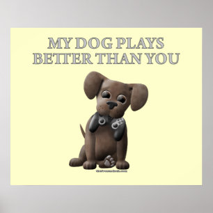 Mijn hond speelt beter dan jij poster