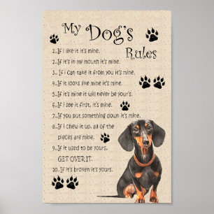 Mijn honden regels poster