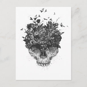 Mijn hoofd is een oerwoud (zwart-wit) briefkaart