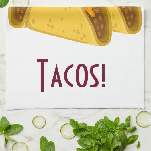 Mijn hoofd zegt gym maar mijn hart zegt taco's theedoek (Gevouwen)