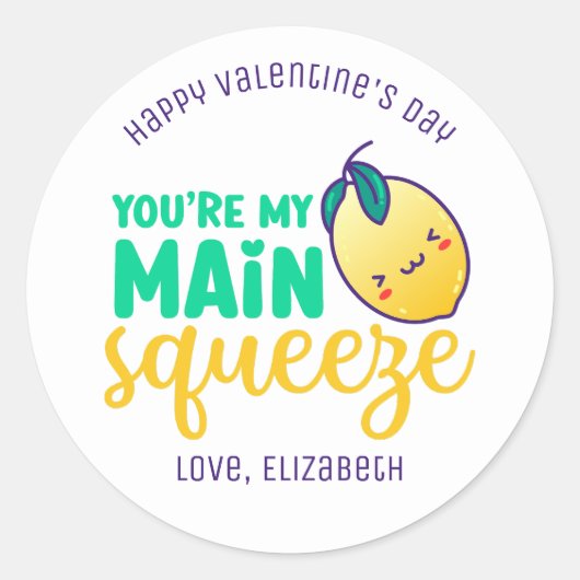Mijn hoofdplein Funny Pun Cute Valentijnsdag Ronde Sticker (Voorkant)