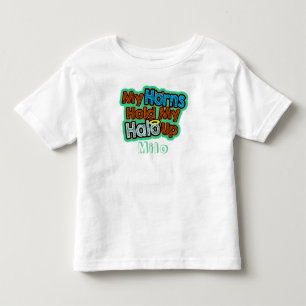 Mijn hoorns houden mijn Halo Up meisje of jongen v Kinder Shirts