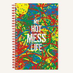 Mijn Hot Mess Life Colorful Crazy Scribbles Abstra Notitieboek