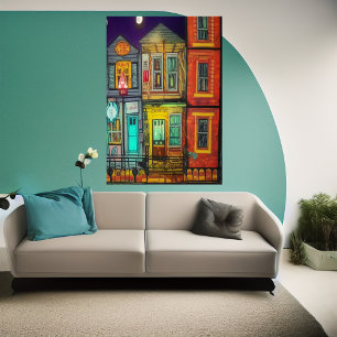 Mijn huis in de stad   AI Art Poster