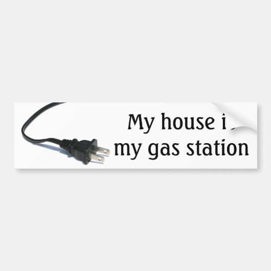 Mijn huis is mijn benzinestation bumpersticker (Voorkant)