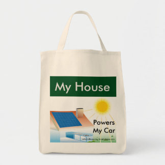 Mijn huis machtigt mijn auto - kruidenierszak tote bag
