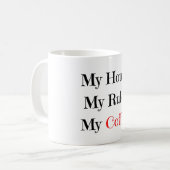 Mijn huis Mijn regels Mijn koffie Koffiemok (Voorkant links)