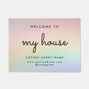 Mijn Huis Onroerend goed Moderne Regenboog Realtor Deurmat