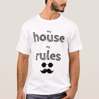 Mijn huis regelt mijn snor en bril tekenen t-shirt