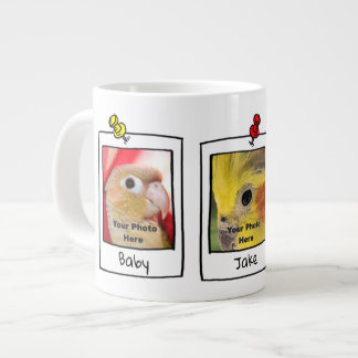 Mijn huisdieren Vogels Retro aangepaste foto colla Extra Grote Beker