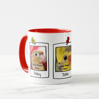 Mijn huisdieren Vogels Retro aangepaste foto colla Mok