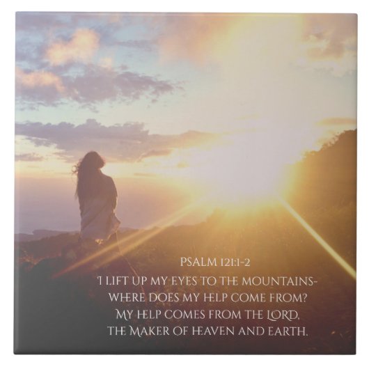 Mijn hulp komt van de LORD. Tegeltje (Voorkant)