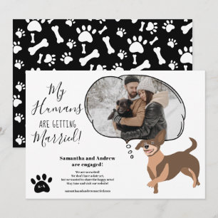 Mijn Humans gaan trouwen verloving grappige foto Aankondiging