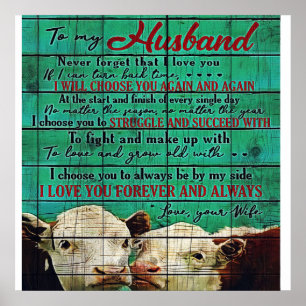 Mijn Husband Letter Gift Brief voor hem Poster