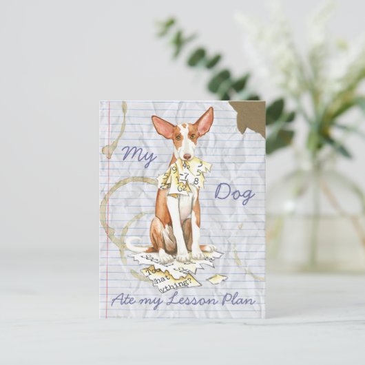 Mijn Ibizan Hound Ate Mijn Lesson Plan Briefkaart (Staand voorkant)