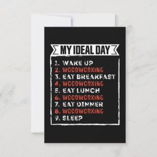 Mijn ideale dag Funny Houtbewerking Verjaardagscad Kaart