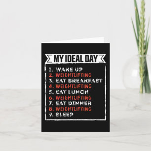 Mijn ideale dag grappig gewichtheffen verjaardagsc kaart