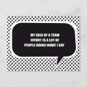 MIJN IDEE VAN EEN TEAMINSPANNING IS DAT MENSEN DOE BRIEFKAART (Voorkant)