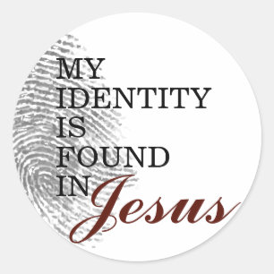 Mijn identiteit wordt gevonden in Jezus Ronde Sticker