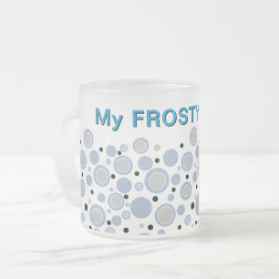 Mijn ijzige Drink leisteen blauw geometrische cirk Matglas Koffiemok