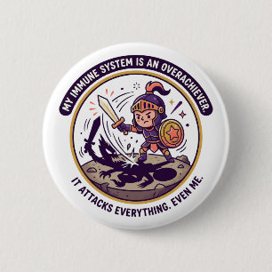 Mijn Immuunsysteem Is Een Overpresteerder Het Valt Ronde Button 5,7 Cm