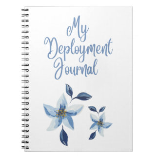 Mijn implementatieoverzicht met blauwe bloemen notitieboek