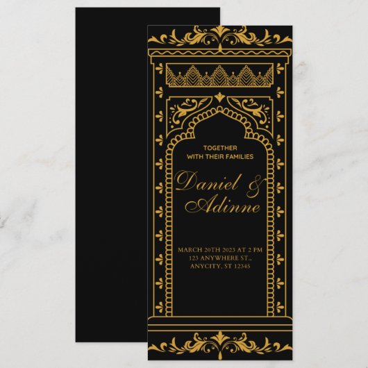 Mijn Indiase bruiloft Kaart (Voorkant / Achterkant)