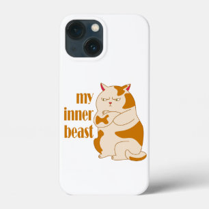 Mijn innerlijke beest luie dikke kat motivatie cit iPhone 13 mini hoesje