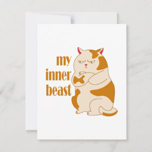 Mijn innerlijke beest luie dikke kat motivatie cit kaart