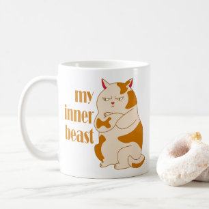 Mijn innerlijke beest luie dikke kat motivatie cit koffiemok