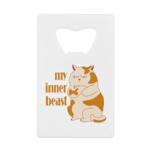 Mijn innerlijke beest luie dikke kat motivatie cit kredietkaart flessenopener