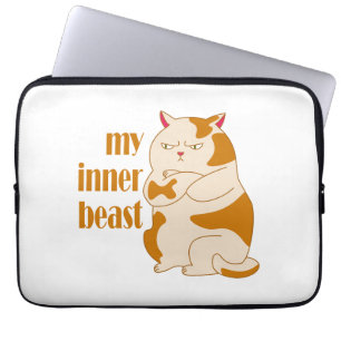 Mijn innerlijke beest luie dikke kat motivatie cit laptop sleeve