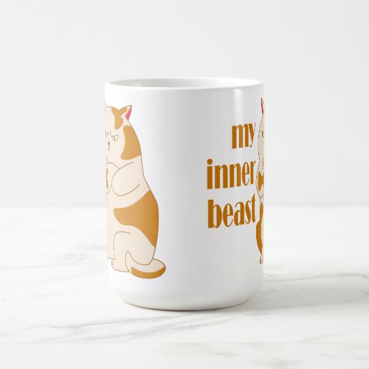 Mijn innerlijke beest luie dikke kat motivatie cit magische mok (Midden)