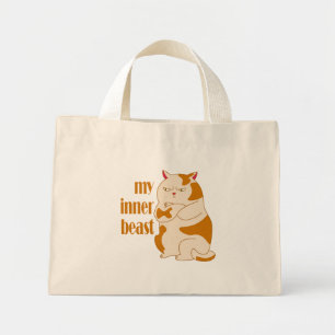 Mijn innerlijke beest luie dikke kat motivatie cit mini tote bag