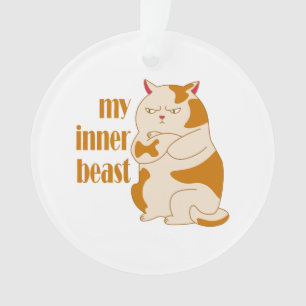 Mijn innerlijke beest luie dikke kat motivatie cit ornament