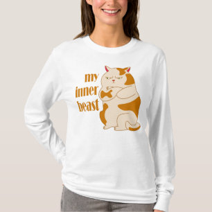 Mijn innerlijke beest luie dikke kat motivatie cit t-shirt