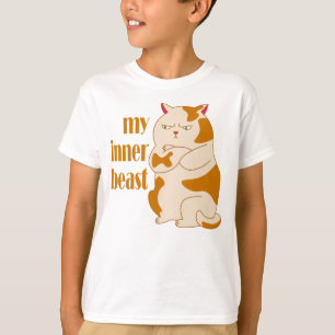 Mijn innerlijke beest luie dikke kat motivatie cit t-shirt