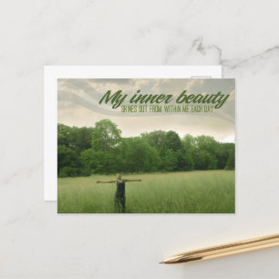 "Mijn innerlijke schoonheid" Motivatie Affirmatie Briefkaart