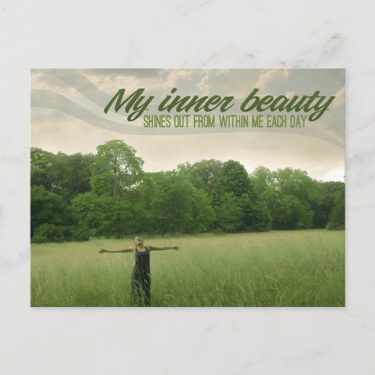 "Mijn innerlijke schoonheid" Motivatie Affirmatie Briefkaart (Voorkant)