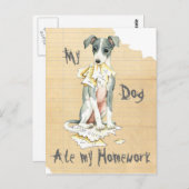 Mijn Italiaanse Greyhound Ate Mijn thuiswerk Briefkaart (Voorkant / Achterkant)