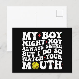 Mijn jongen slaat misschien niet altijd, maar ik w briefkaart