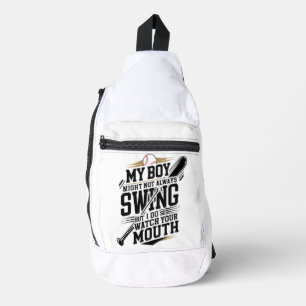 Mijn jongen zwaait misschien niet altijd, maar ik  sling bag